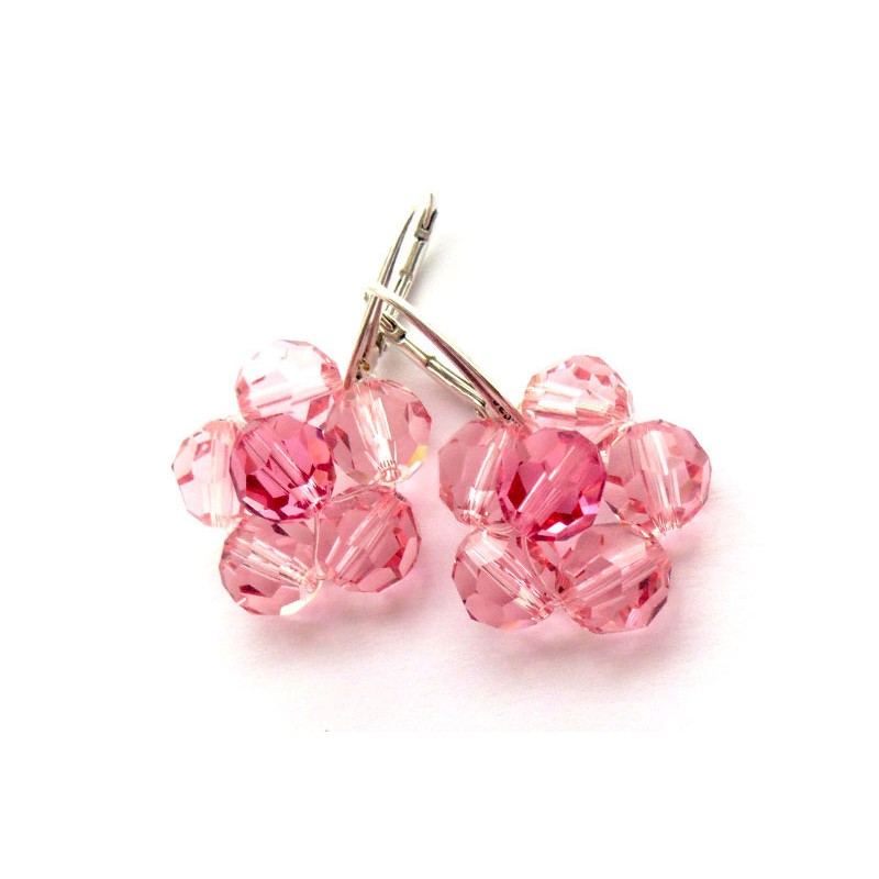 JC - SWAROVSKI BLOEM OORBEL ROZE 