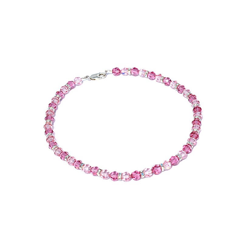 JC - SWAROVSKI KETTING ROZE MET RONDELLEN